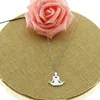 Yoga Chakra Pendant Necklace Stainless Steel Meditation Throat lock Pose Exercise Sports Jewelry Silver New Arrival Wholesale