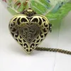 Orologi tascabili antichi scheletro in bronzo Vine Steampunk Heart Ciptent -Pendant Paletter