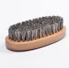 New Arrival Natural Bamboo Boar Bristle Beard Brush Mustache Men's Beard Brush Message Facial Hair Beard Oil Shaving Brush Tool