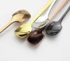 Stainless Steel Spoon Colorful Long Handle Spoons Flatware Coffee Drinking Ice Cream Tools Kitchen Gadget Spoon