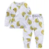 Nya Barn Pyjamas för tjejer Pojkar Hem SLEEPEAR 2018 Spring Cotton Print T-shirt + Byxor 2PCs Kids Passar Spädbarn Barnkläder