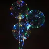 Luminosa Led Balões Balão de Bolha Clara Com Fio De Cobre De Tira Conduzida para Festa de Aniversário de Casamento Brinquedo Decoração
