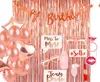 92 * 245 cm Rose Gold Party Dekoracji Gmimmering Folia Fringe Tinsel Drzwi Zasłona Wedding Birthday Photo Photo Tackdrop