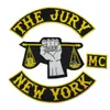 Hot Sale Coolest The Jury New York Motorcykel Club Vest Outlaw Biker MC Colors Patch Gratis frakt