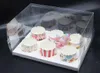 2/6/4 Cupcakes Box Clear TED Transparent Biscuits Cookies Boîtes à bonbons avec base à l'intérieur de la boîte d'emballage cadeau en PVC pour fête de mariage