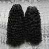 Mänskliga hårförlängningar Micro Loop 1g Curly 200g 1g / s 200s Kinky Curly Natural Hair Brazilian Micro Ring Loop Hårförlängningar
