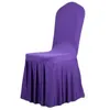 Wedding Banquet Chair Protector Slipcover Decor 10 Colors Pleated Skirt Style Chair Covers Elastic Spandex High Quality