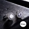 Nouvelle arrivée Meilleurs amis 18k Boucles d'oreilles plaquées en or blanche Grandes boucles d'oreilles en diamant pour femmes boucles d'oreilles en zircon blanc