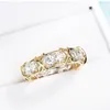 Vecalon infinity Lovers Ring 5A Zircon Cz Wedding Rings for Women men Yellow Gold Filled Bridal Engagement Band Gift236l