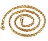 Partihandel 5PCS Tunna 2,3mm 20 '' Guld Rostfritt Stål Singapore Twist Chain Rope Chain Halsband Kvinnor Mäns Mode Smycken