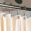 Stainless Steel Curtain Hooks Durable Shower Curtains Hooks Rings Home Hotel Bath & Toilet Supplies