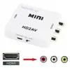 Mini Composite HDMI2AV 1080p Adapter wideo HD MINI HDMI do konwertera AV CVBS + L / R HDMI do RCA dla Xbox 360 PS3 PC360 z opakowaniem detalicznym