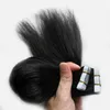 Extensions de cheveux humains de bande de trame de peau transparente 40pcs Black Tape dans les extensions de cheveux Remy Extensions de cheveux de bande droite 100g