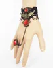 Hot Style Halloween Vintage Pirate Skull Wings Black Lace Lady's Armband Band Ring Chic Classic Exquisite Elegance