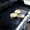 BBQ Grill Mat Barbecue Grilling Liner Portable Non-stick and Reusable Make Grilling Easy 33*40CM 0.2MM Black Oven Hotplate Mats 2022