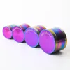 Alta Qualidade Rainbow Dazzle 4 Peças Herb Moedor De Fumo Acessório Moedores de Liga de Zinco 40mm 50mm 55mm 63mm R para Fumar DHL / FedEx Grátis