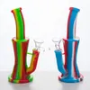 Silicone Water Pipe with Double Filters Dia 75mm Mixed Color Smoking Hookah Pipe Bong Hand Pipes