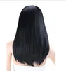 Caps Women's Wig Long Straight Layers Black Synthetic Hair Wigs for Women Black 1B