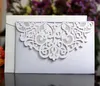 Romantische Dark Navy Spring Flower Glittery Laser Cut Pocket Wedding Uitnodiging Kits Aanpasbare Invites310v