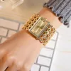 WEGLE NYHET 2018 Realy Fashion Alloy Square Broadband Upscale Temperament Goddess Diamond Roman Numerals Armband Quartz Watch