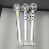 Glazing pot with flat mouth Wholesale Glass bongs Oil Burner Pipes Water Pipes Glass Pipe Oil Rigs Smoking Free Shipping