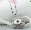 New Fashion Jewelry Noossa Snap Button Necklace Two Layer Squares Full CZ Diamond Crystal Pendant Necklaces for Sale