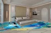 Melhoria da casa Bela praia de surf banheiro 3D piso azulejos Mural piso papel de parede