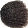 160G Menselijk Haar Kinky Ponytails Haarstukken voor Amerikaanse Zwarte Vrouwen Krullend Paardenstaart Drawstring Clip op Pony Tail Meer kleuren beschikbaar