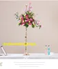 新しいスタイルの結婚式の花スタンドロードガイド花のボールの装飾テーブルセンターゴールドアイロン