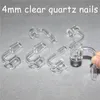 Female Male 10 14 18 mm Quartz Nails Smoking Accessories 4mm Thick 45 90 Degrees 100% Pure Banger Nail Domeless Glass Bong Bangers