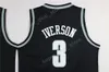 Jerseys de Georgetown Hoyas College Black Black Grey costura de basquete 3 Allen Iverson Jerseys Men Sport Atacades