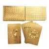 New 24ct Blattgold überzogen Texas Hold'em Plastik Spielkarten Wasserdichtes Frosting Poker Karten Brettspiele 58 * 88mm qenueson