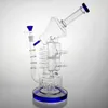 Big Water Bongs Grand bang en verre Perc Bong 13 '' Bang en verre Double chambre Big Bubbler Bongs Bécher 3 couleurs Verre borosilicate Robuste Base ronde Bong