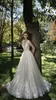 Berta Sexy A Line Weeding Dresses Deep V Neck Shiny Sequins Top Quality Lace Floor Length Backless Bridal Gowns Custom Made