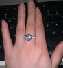 Женщины мода розовое золото заполнены стерлингового серебра 925 кольца круглый cut 3ct Diamonique Cz обручальное кольцо для женщин
