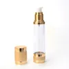 15 30 50 ML Bottiglia vuota per pompa a vuoto airless per contenitore ricaricabile Crema cosmetica Lozione Siero Liquido oro e argento