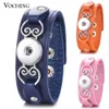 10pcs/lot Ginger Snap Charms Genuine Leather Bracelet 18mm Button Vocheng Interchangeable Jewelry NN-607*10