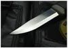 Ny överlevnad Rak kniv 12Cr27 Satin Blade Gummihandtag Dykniv utomhusutrustning med ABS K Mantel