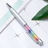 Creative rainbow colorful crystal pen diamond top bling ballpoint pen promotional advertising cheap crystal pen