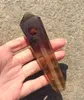 DingSheng Natural Brown Purple Fluorite Smoking Pipe Crystal Quartz Stone Wand Point Cigars Pipes With 1 Metal Filters For Health Smoking