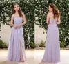 Abiti da damigella d'onore in chiffon estivo Sweetheart Side Split Lunghezza del pavimento Abiti da damigella d'onore junior Abiti da sposa Boho per matrimoni