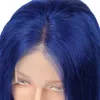 Blue Human Hair Wigs Blue Hair Full Lace Wigs Blue Front Lace Glueless Wigs Peruvian Virgin Hair