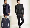 2018 Nouveau bleu marine Tuxedos Formels Costumes Hommes Costume De Mariage Slim Fit Business Groom Suit Set S-4 XL Robe Costumes Tuxedo Pour Hommes (Veste + Pantalon)