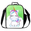 Sevimli Unicorn Baskılı Öğle Soğutucu Çanta İçin Kızlar Kadınlar Küçük Fermuar Lunchbox İçin Ofisi Çocuklar Açık Taşınabilir Gıda Öğle Çanta Buz Paketleri