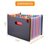 BLEL Hot Expanding File Folder 24 Pockets, schwarzer Akkordeon-A4-Ordner