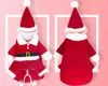 Kerstmisdierenhondenkostuums staande make -up kleding kat Santa cosplay jassen met hoed