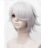 Mode kvinnors korta raka cosplay vit vågig hår peruk