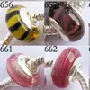 550 sztuk Murano Szklane Koraliki Charms Posrebrzane Pojedyncze Rdzeń Koralik Charm Mix 20 Style Fit Bransoletka