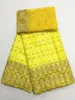 5Y Vacker citrongrön Afrikansk Bazin Brocade Lace Fabric och 2y French Net Lace Broderi med pärlor för klänning bz1-1