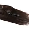 Elbess Hair -Straight Fale Clip in Humanhair Extensions 100g / zestaw 7 sztuk Klip na Remy Human Hairs